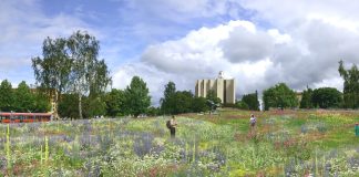 Kalevan kirkon taakse perustetaan suuri kaupunkiniitty