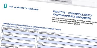Kirkosta eroaminen kannattaa tehdä suoraan Digi- ja väestötietoviraston sivuilla – Eroakirkosta.fi ei käytä vahvaa tunnistautumista