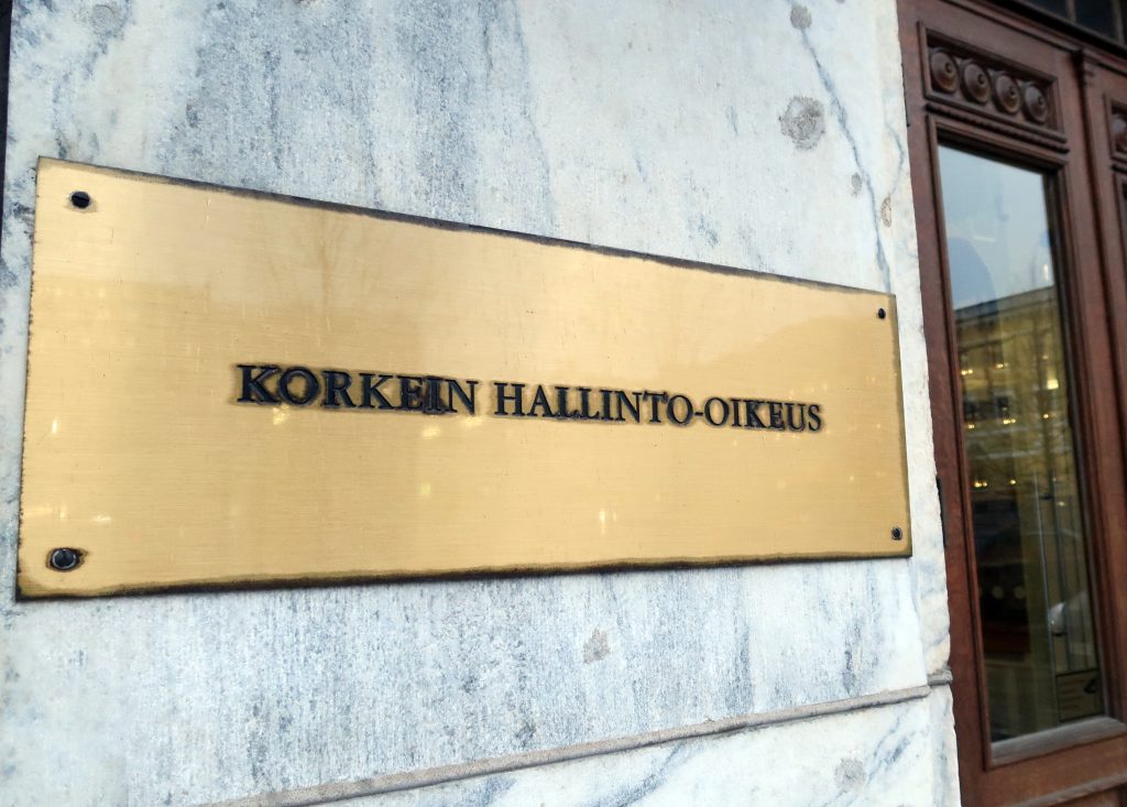 kyltti jossa lukee korkein hallinto-oikeus