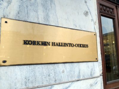 kyltti jossa lukee korkein hallinto-oikeus