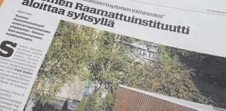 RV: Suomen Raamattuinstituutti aloittaa syksyllä – vastaa baptistien tulevaan työntekijätarpeeseen