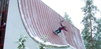 Voitokkaassa lumilautavideossa hypättiin kirkon katolta – lupaa ei kysytty eikä sitä olisi saatukaan