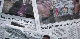 Uskonto näkyy sanomalehdissä tavallisenakin arkipäivänä