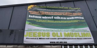 IS: Jeesus oli muslimi -lakana ilmestyi Roihuvuoren moskeijan seinälle