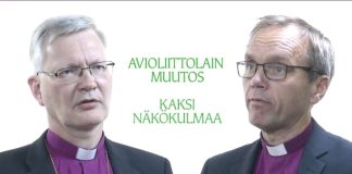 Piispat Häkkinen ja Vikström pohtivat avioliittolain vaikutuksia kirkkoon