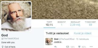 Parodia-Jumala jättää Twitterin