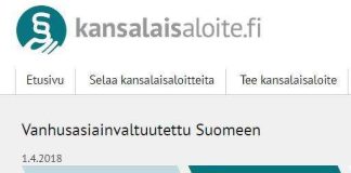 Uusi kansalaisaloite kerää nimiä vanhusasiavaltuutetun saamiseksi Suomeen