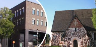 kahden kuvan kollaasi jossa mukana Satakunnan oikeustalo ja Ulvilan kirkko