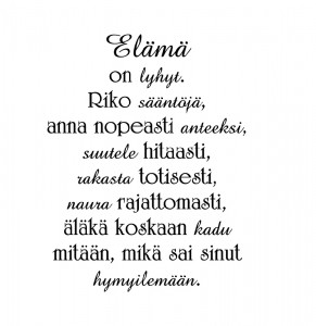 Elämä on lyhyt